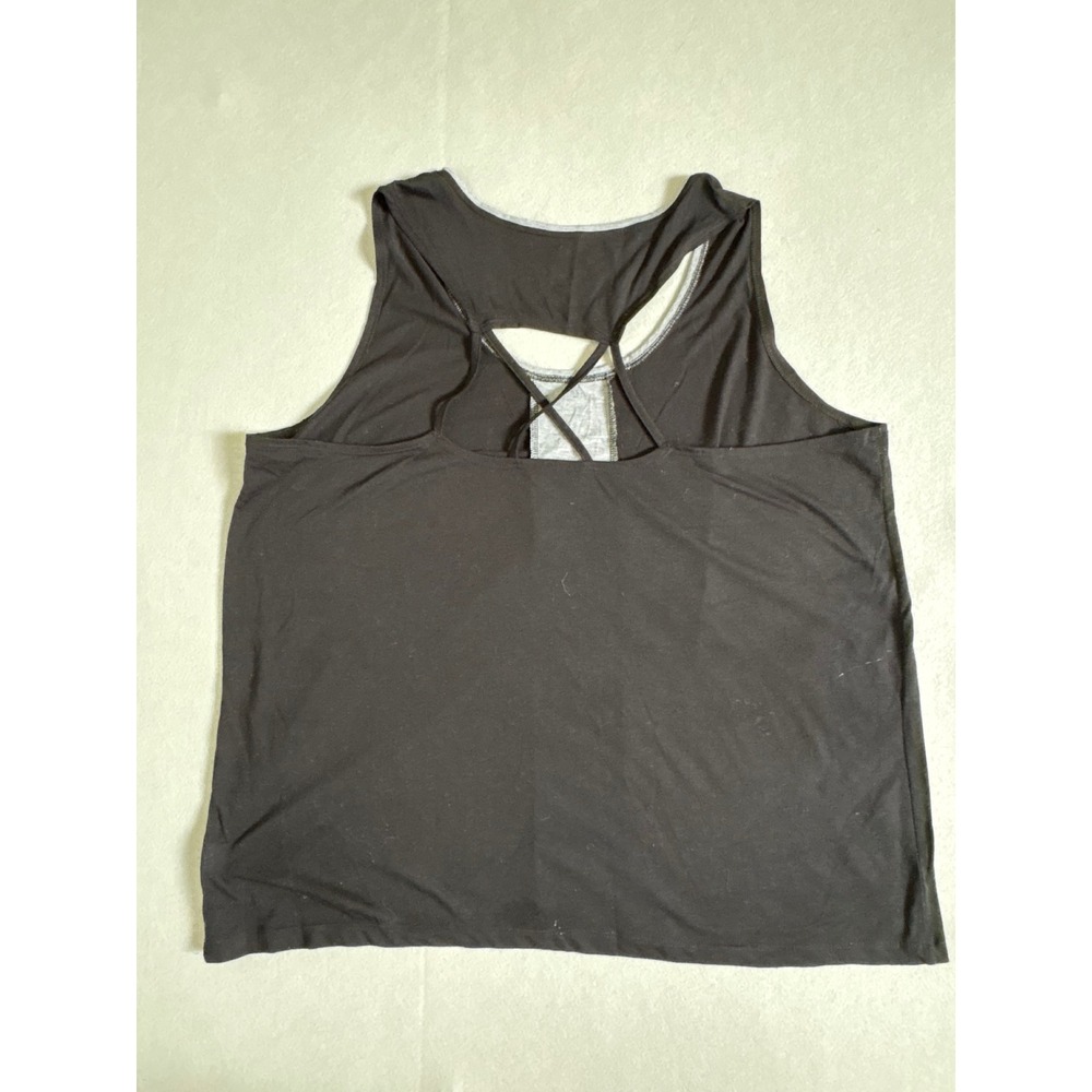 3X Tank Top Black Gray Strappy Racerback Activewear JK3942-CAV - Picture 7 of 8